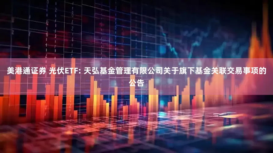 美港通证券 光伏ETF: 天弘基金管理有限公司关于旗下基金关联交易事项的公告