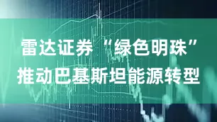 雷达证券 “绿色明珠”推动巴基斯坦能源转型